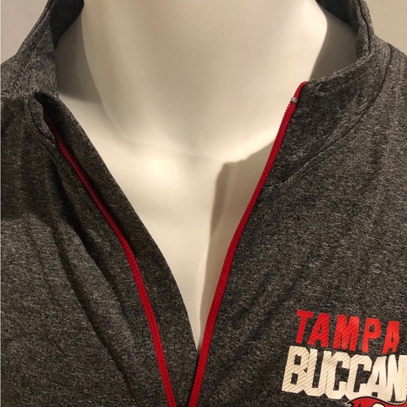 Tampa Bay Buccaneers Bucs NFL L LARGE L/S 1/4 Zip Pullover Performance Shirt NWT - Picture 3 of 6